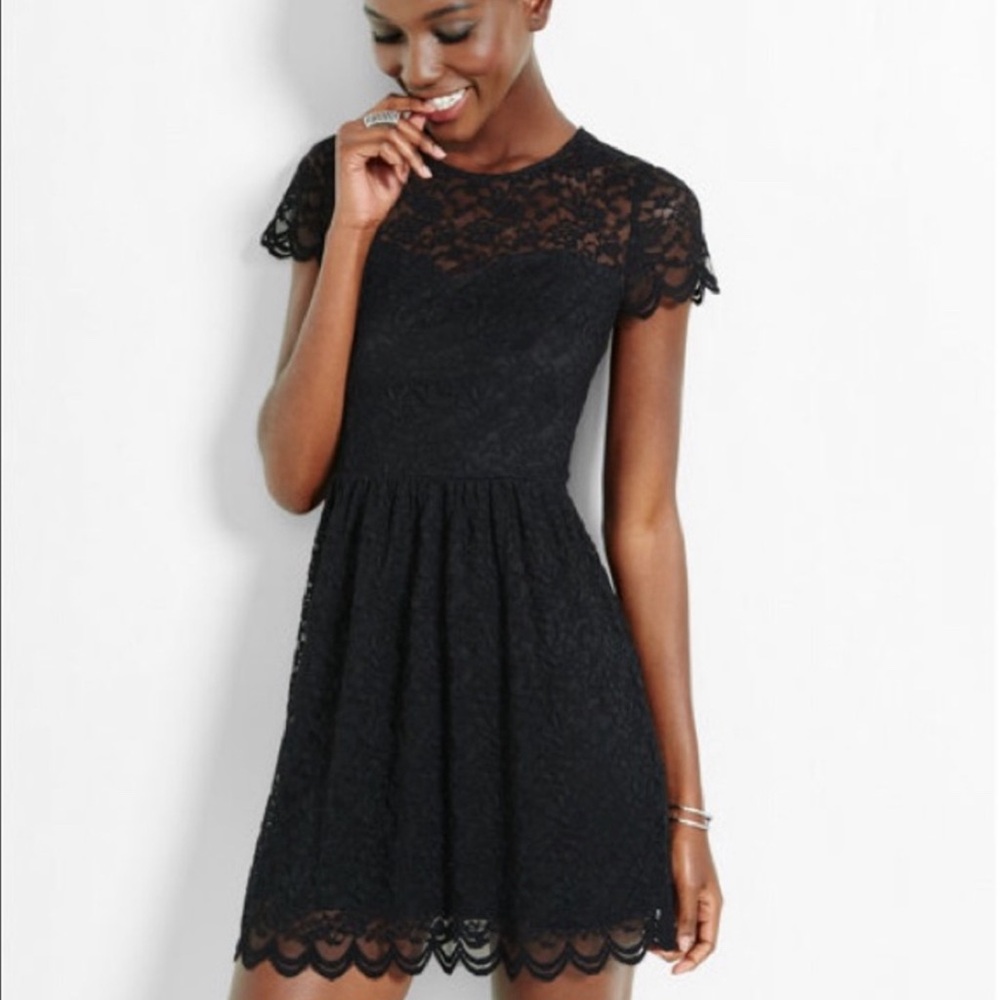 Express gorgeous lace black dress size 10